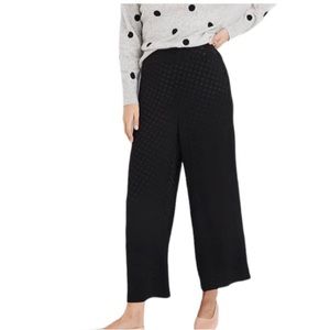 Madewell Drapey Jacquard Huston Pull-On Crop Pants Size XS Black